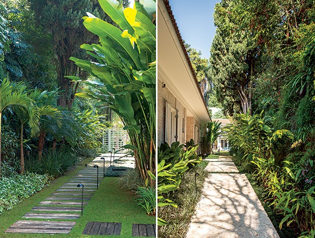 fachada com jardim lateral