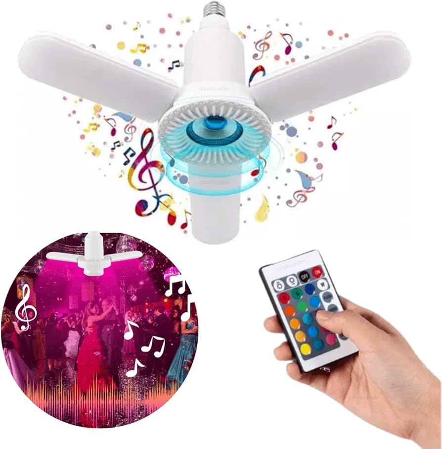 lâmpada que muda de cor com a música