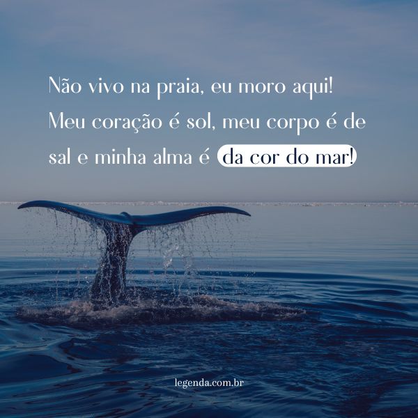 legenda pra foto na praia