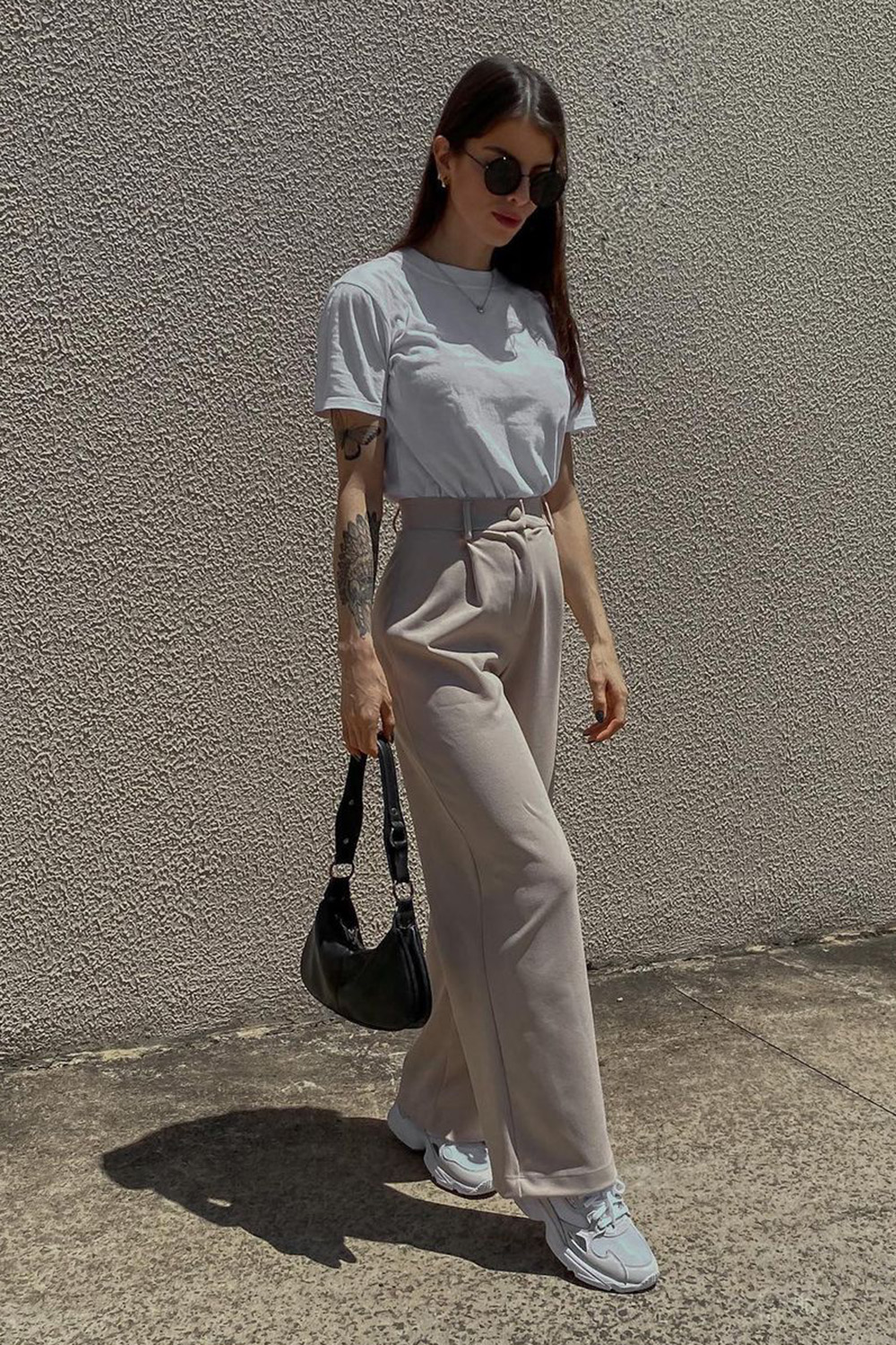 calça bege alfaiataria feminina