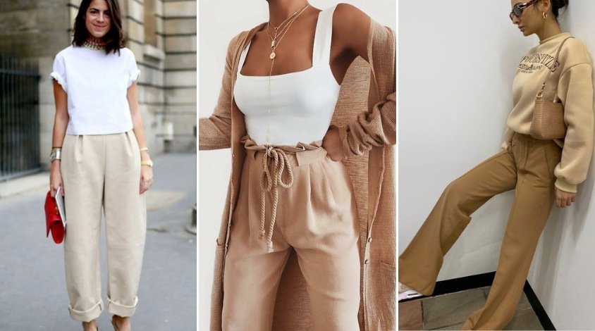 ideias de looks com calça bege para o dia a dia