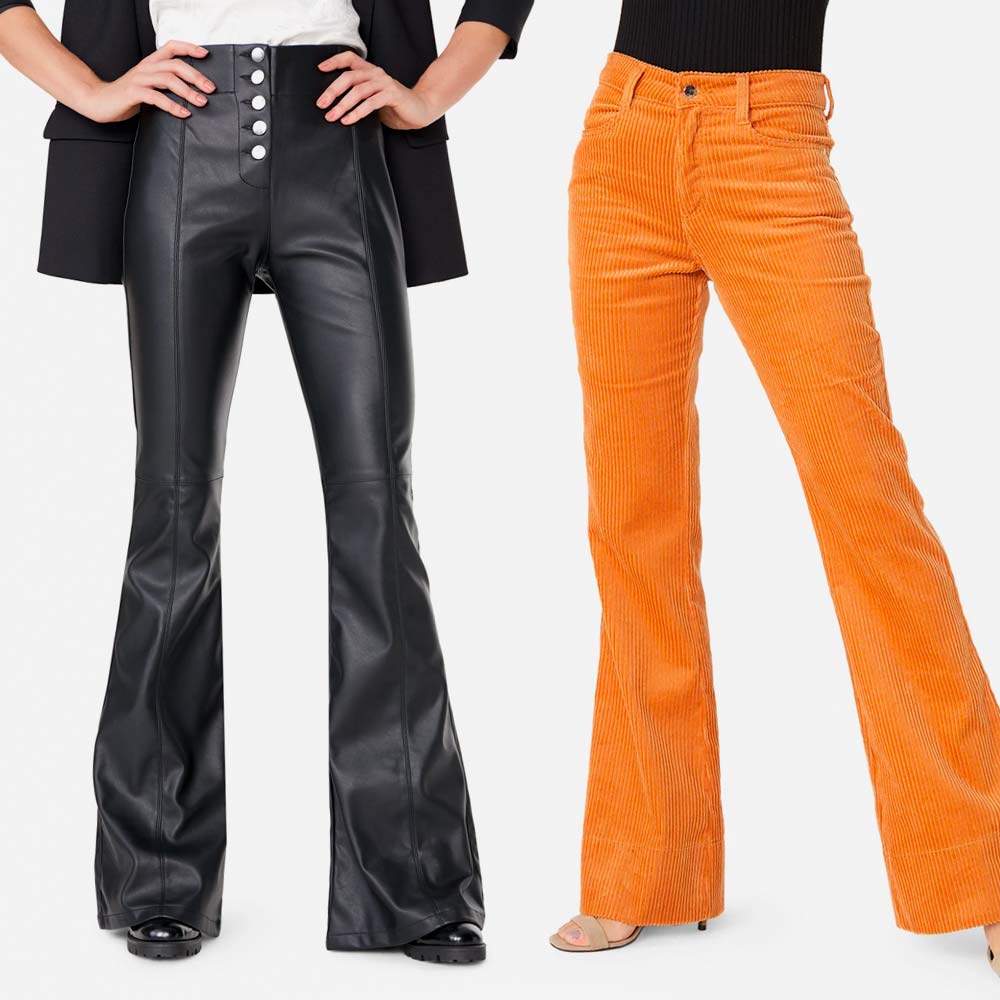 look calça flare inverno
