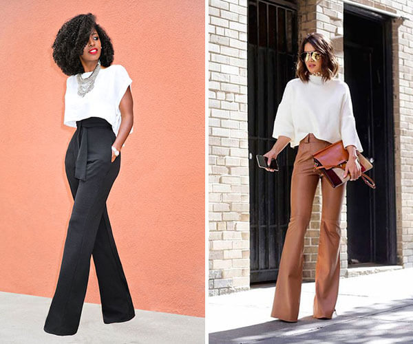calça flare alfaiataria