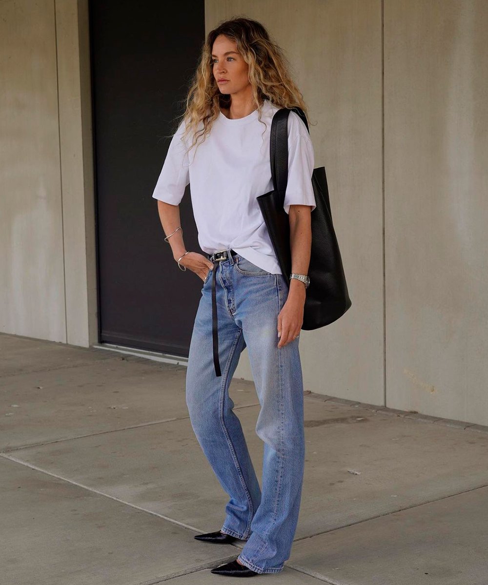 como usar calça jeans e camiseta feminina