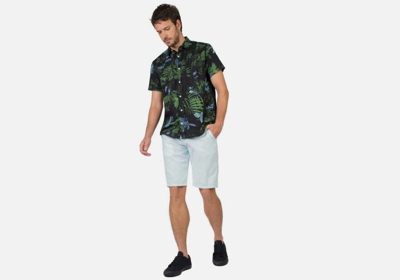 ideias de looks camisa e short para verão