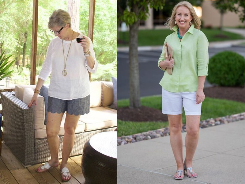 ideias de looks camisa e short para verão