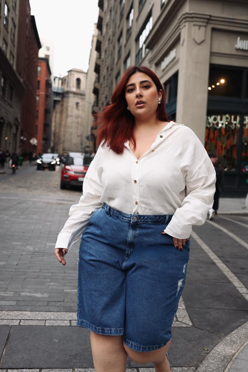 look bermuda jeans feminina 2026