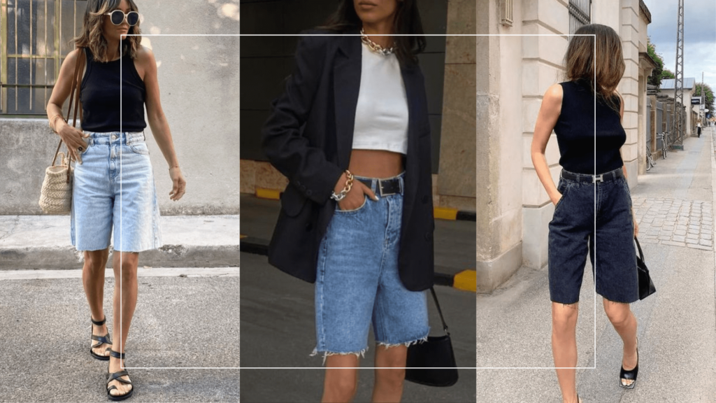 jorts femininos looks