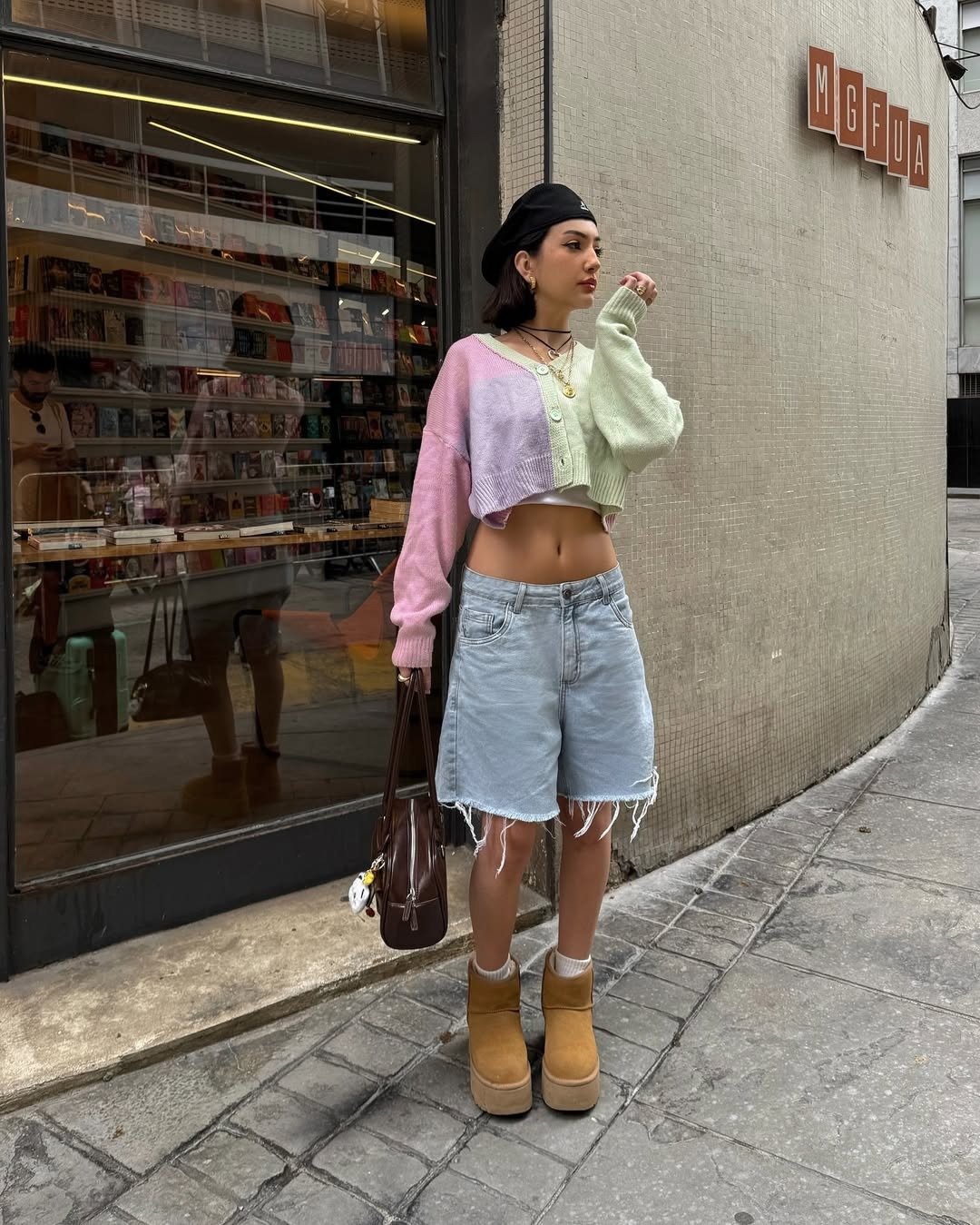 combinações com bermuda jeans