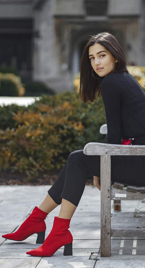 look com bota vermelha