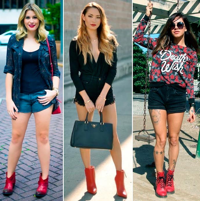 look com bota vermelha