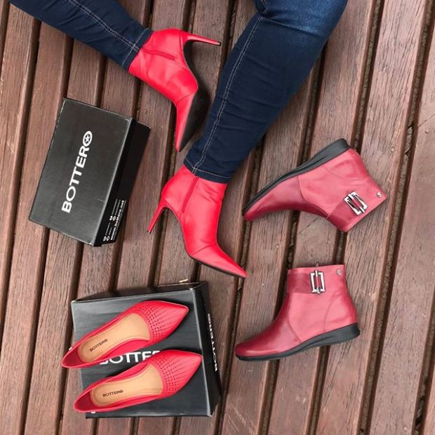look com bota vermelha