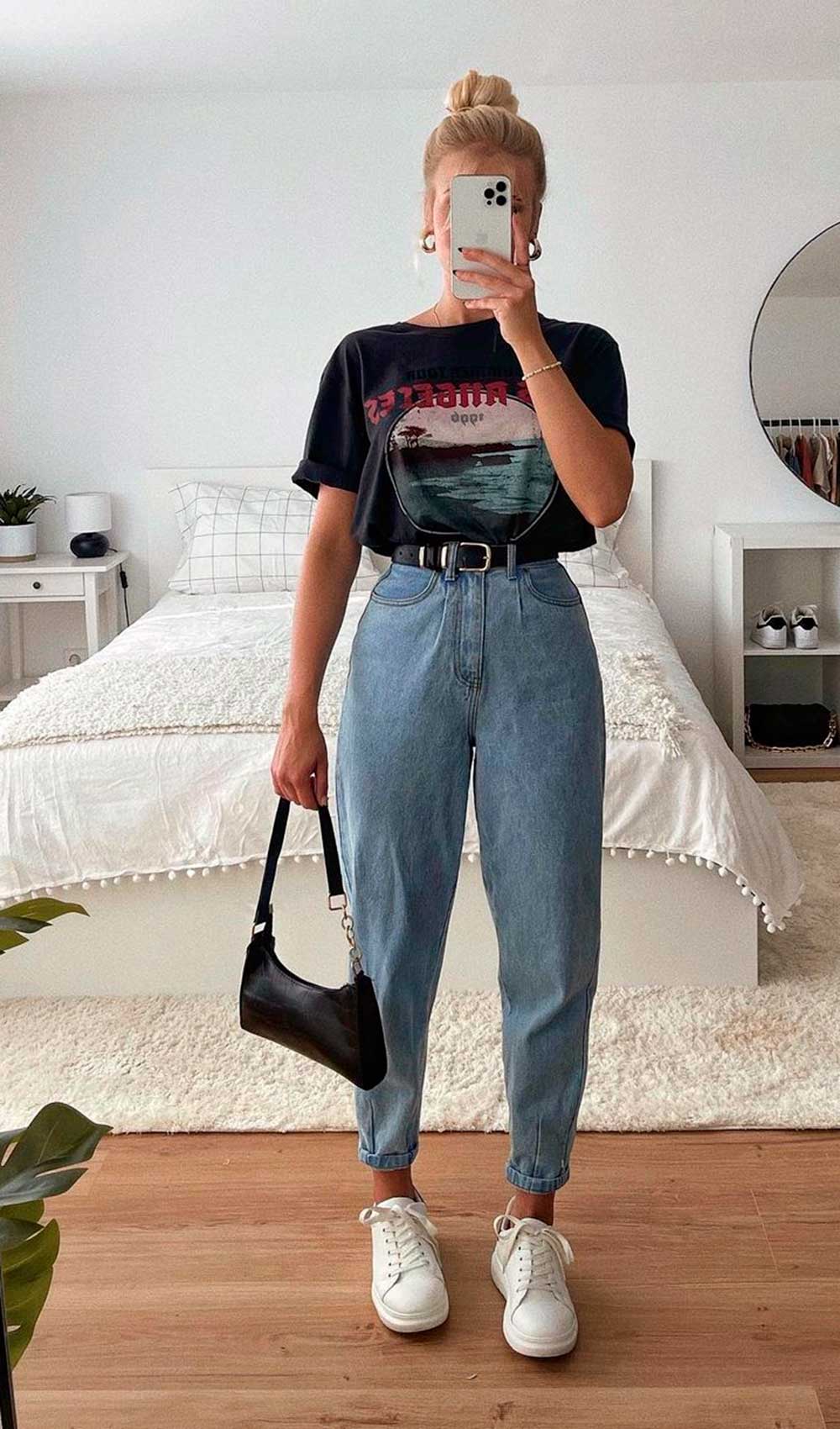 calça mom elegante