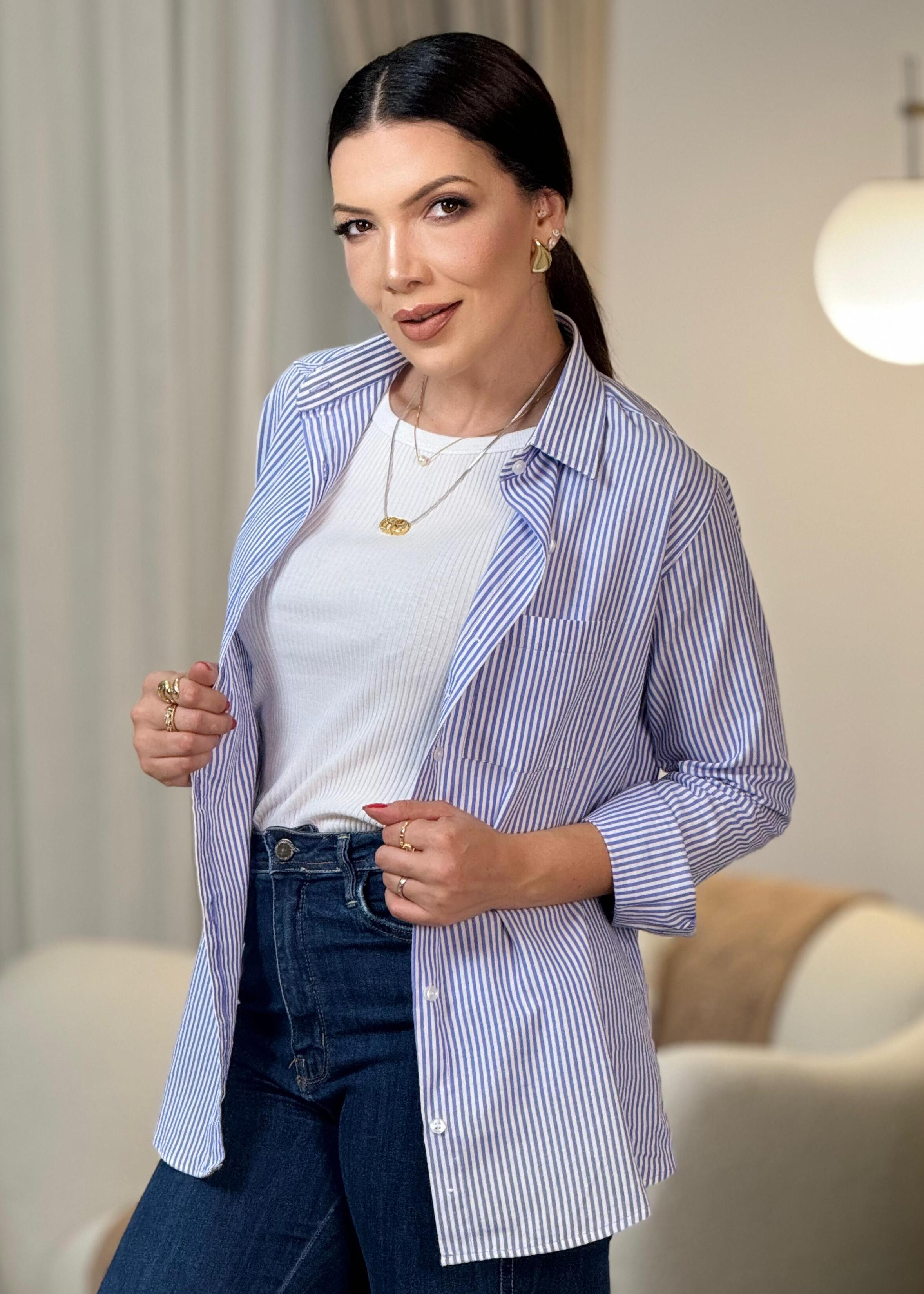 camisa listrada feminina moderna