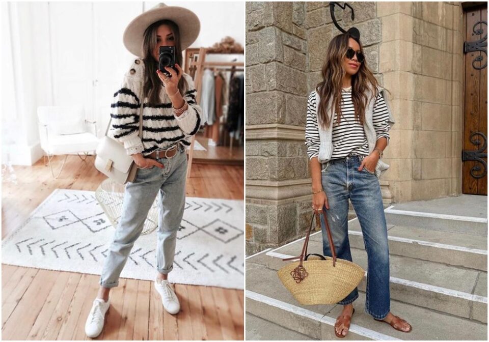 camisa listrada oversized look