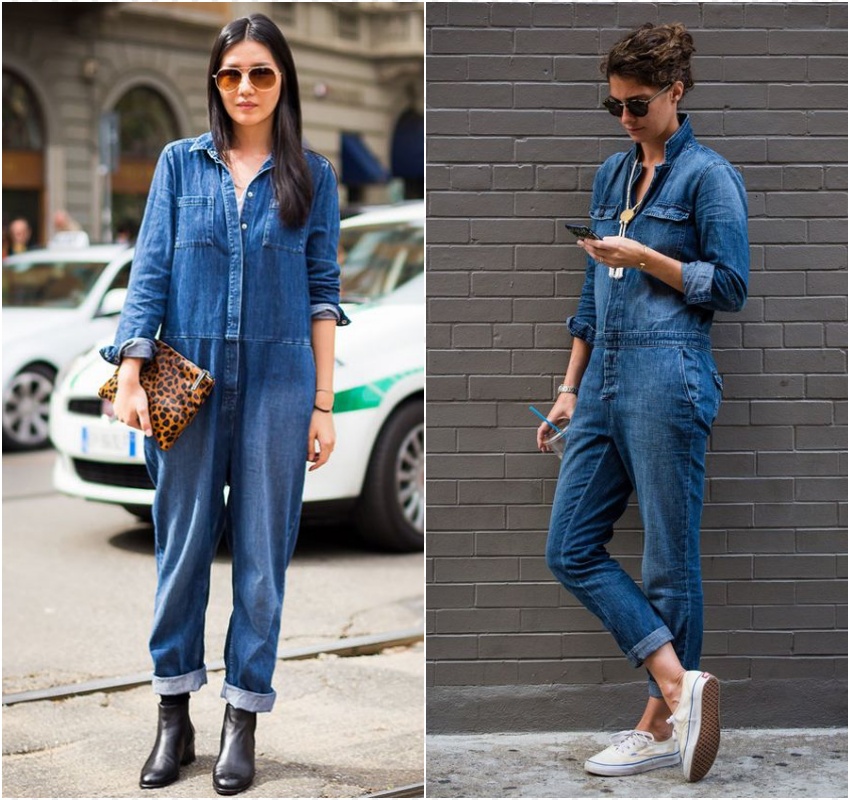 look com jardineira jeans