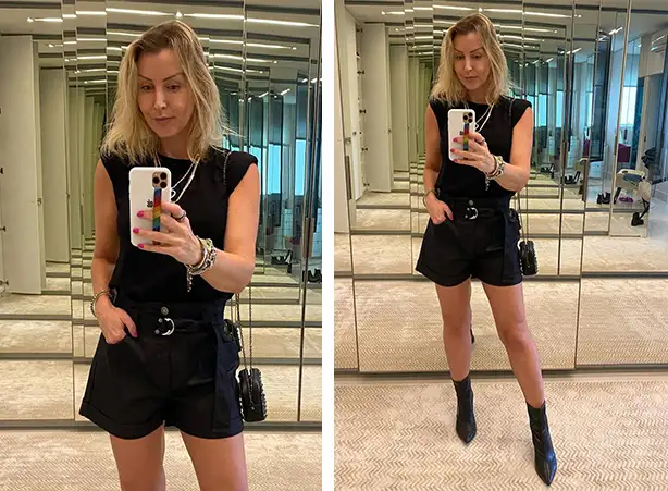 look com short alfaiataria preto