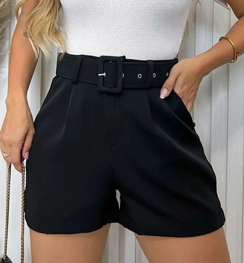 onde comprar short alfaiataria preto cintura alta