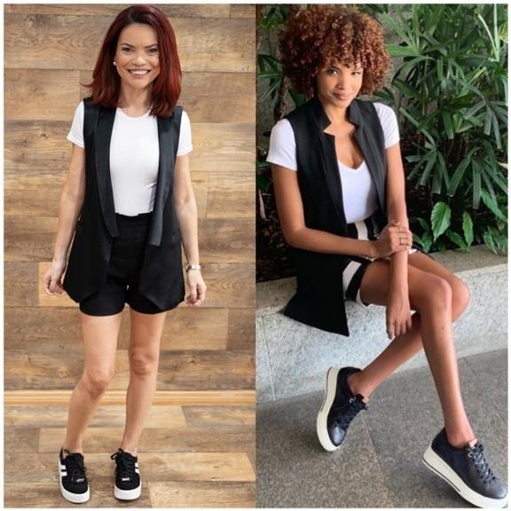 look com short alfaiataria preto