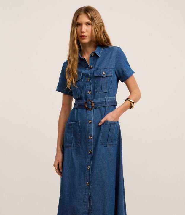 look com vestido jeans longo