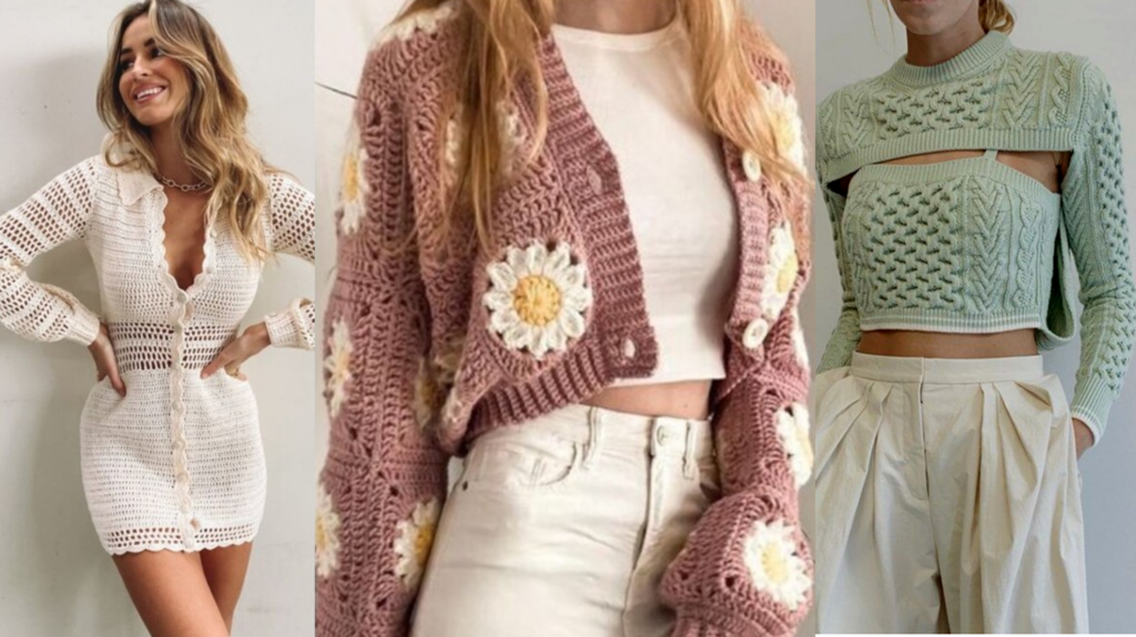 conjunto de crochê para festival