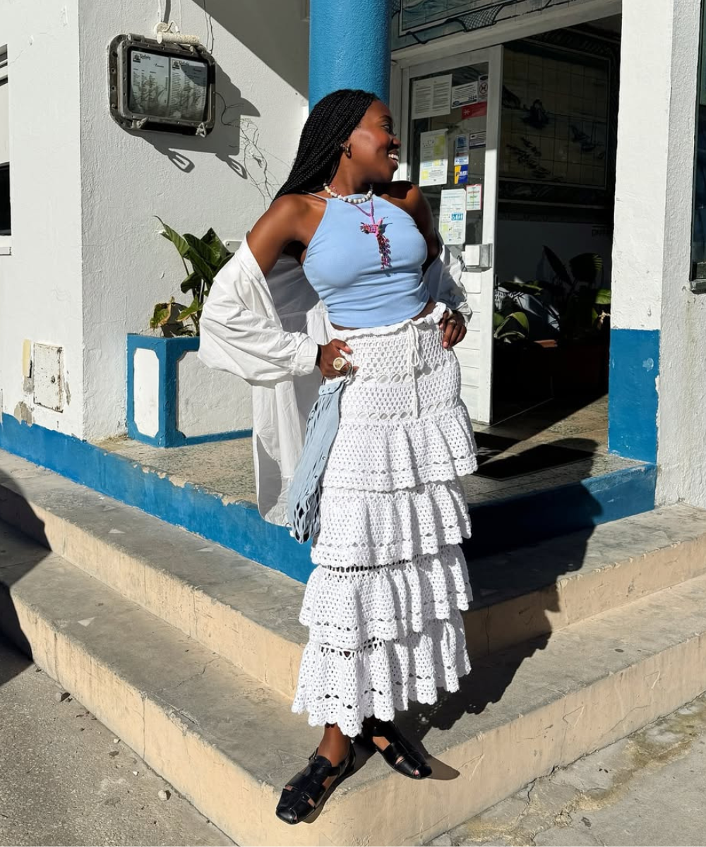 vestido de crochê para praia