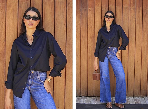 look despojado com camisa social feminina