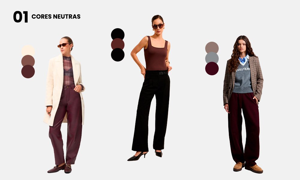 look marrom e branco