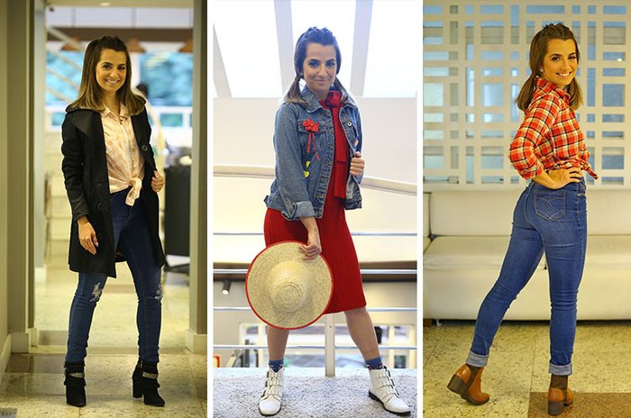 look festa junina calça jeans feminina