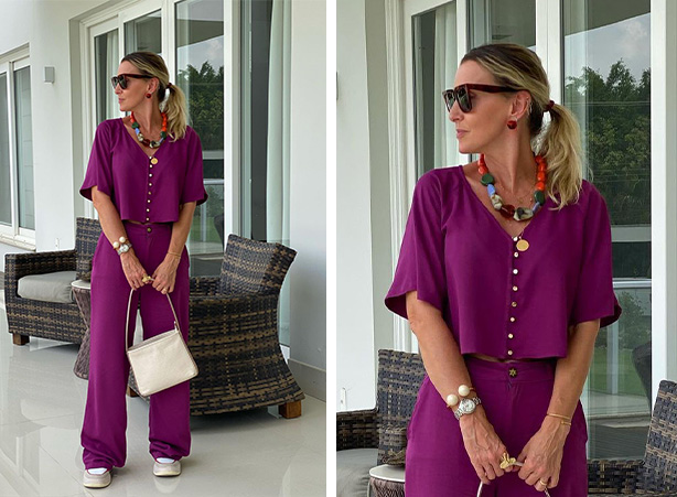 look roxo com verde