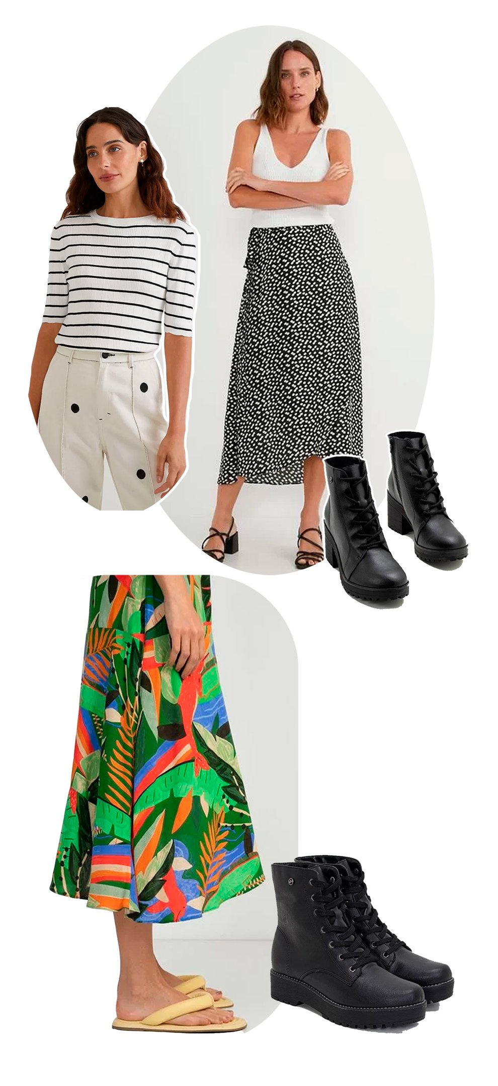 saia floral longa com bota