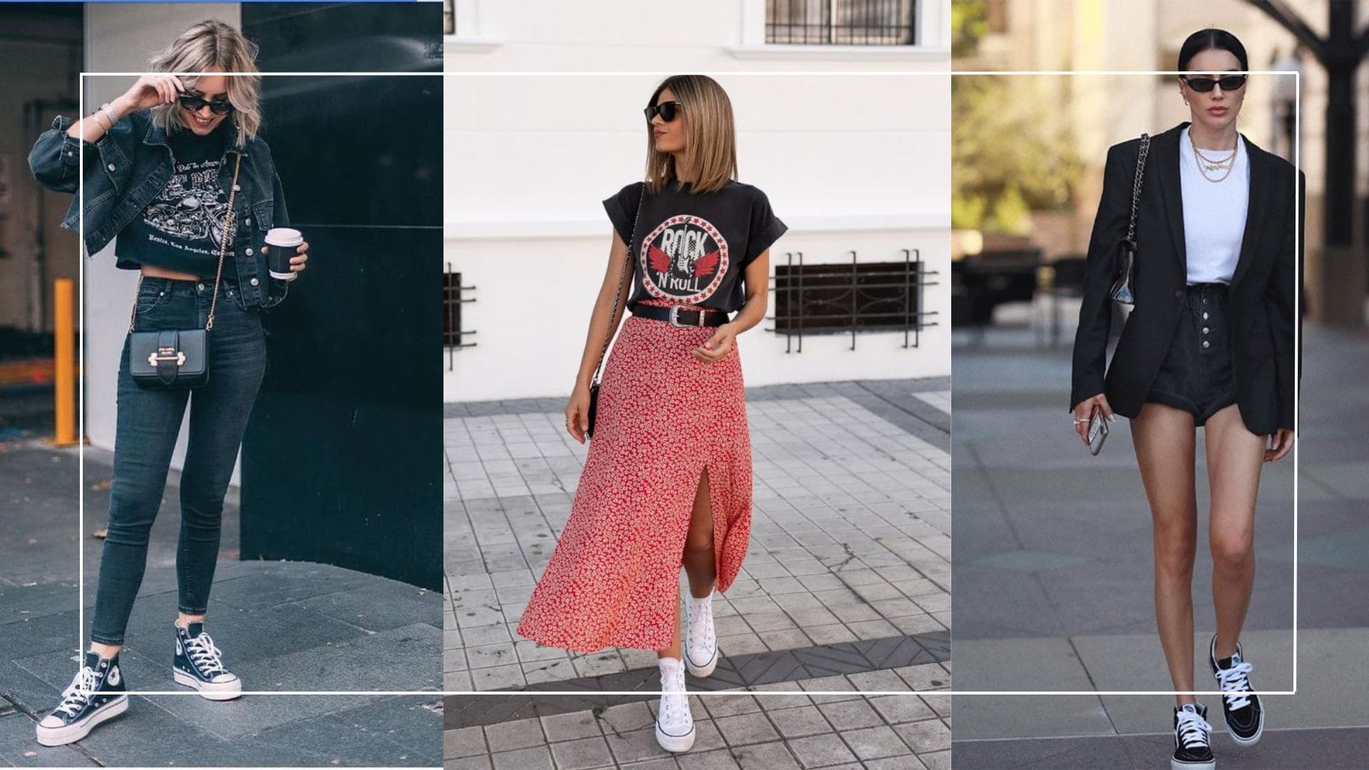 looks com tênis para show de rock inspiração