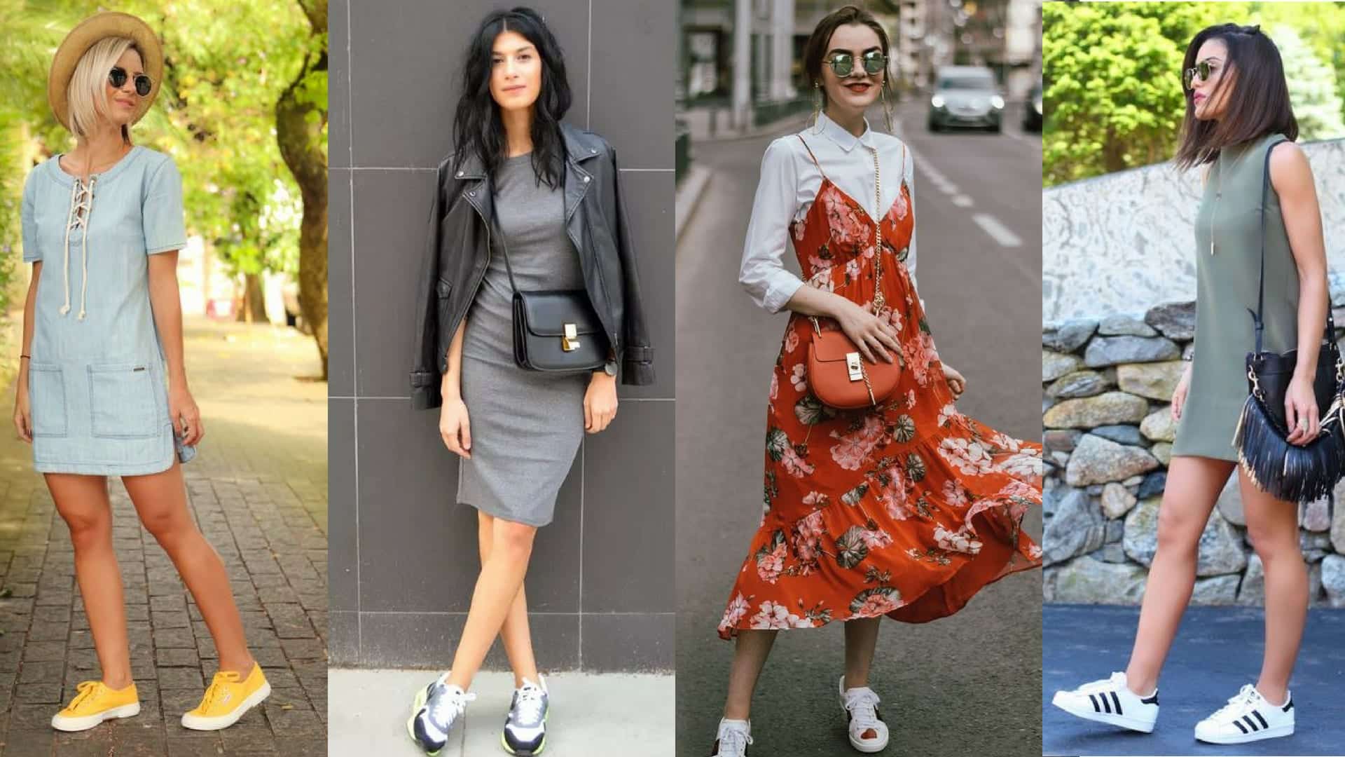 look tenis e vestido