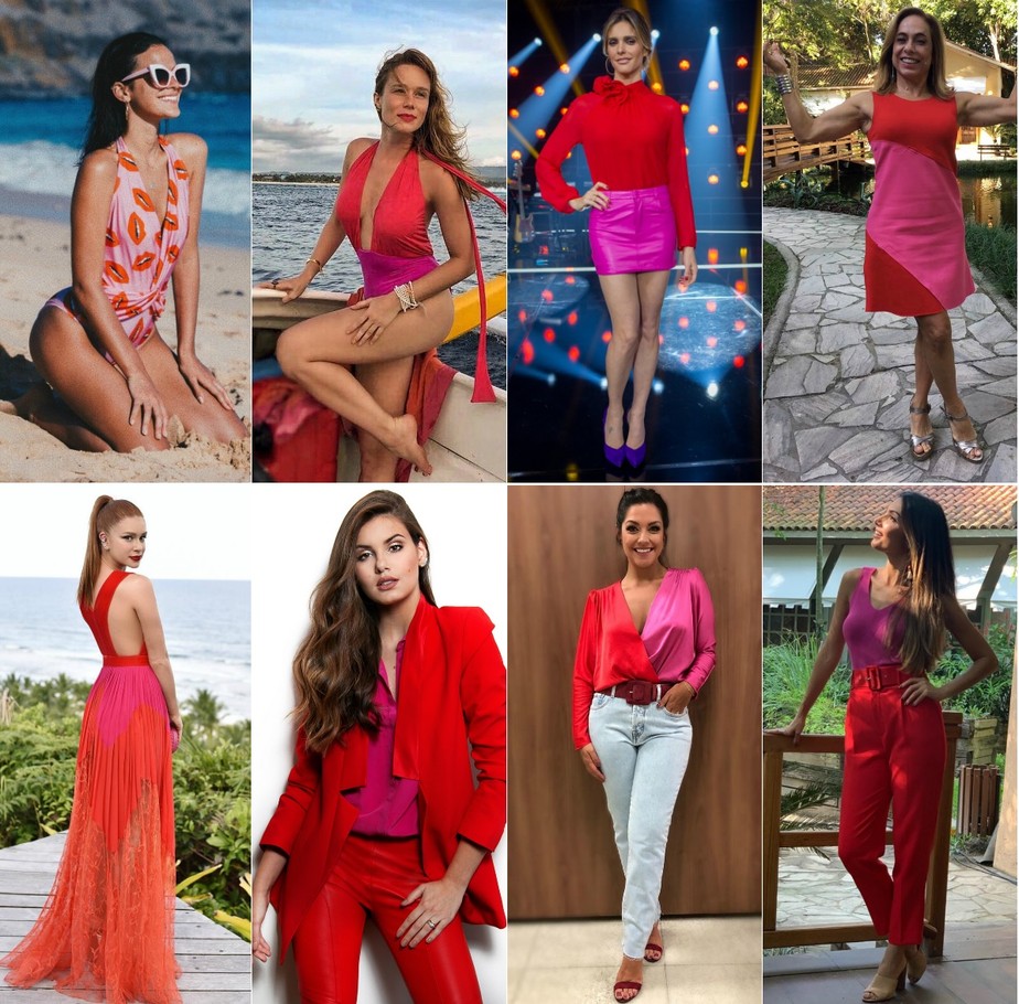 vermelho e marrom