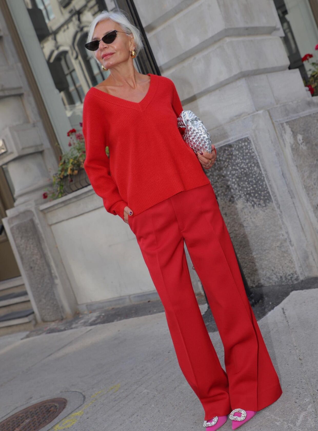 look vermelho trabalho