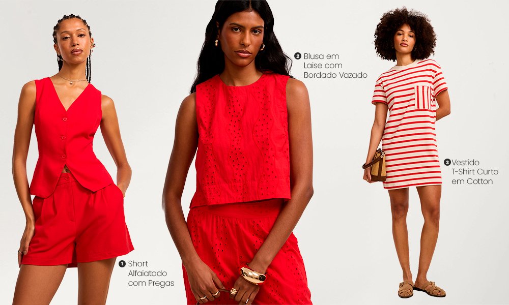 look vermelho casual