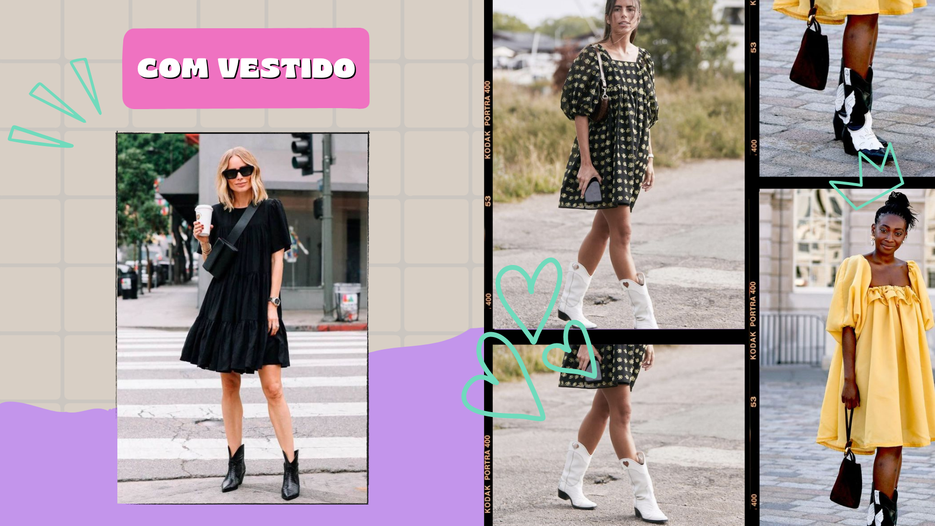vestido e bota para inverno