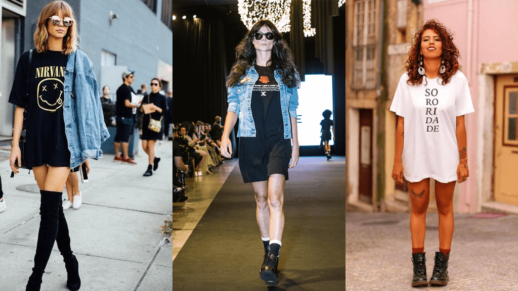 looks camiseta oversized feminina