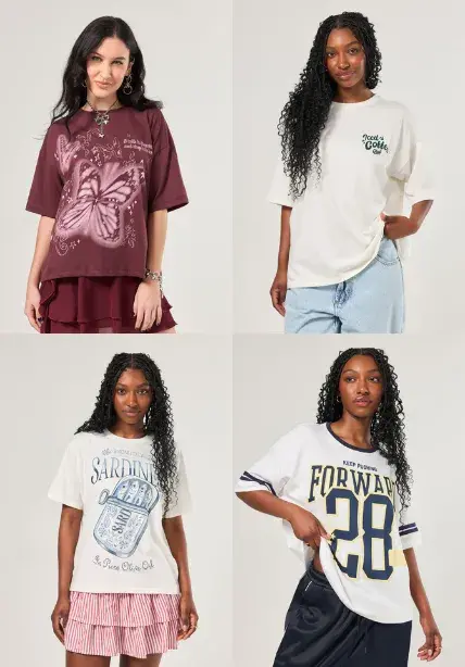 10 looks com camiseta oversized feminina para arrasar