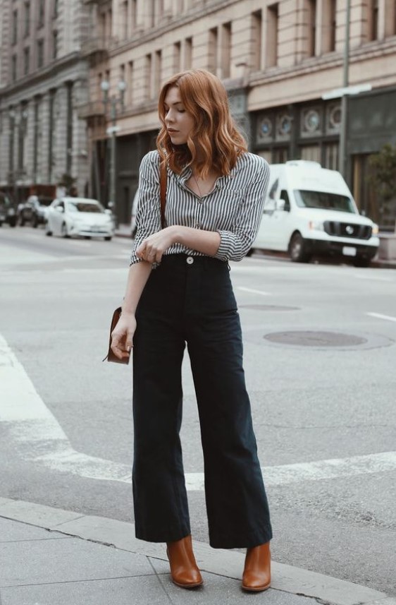 como usar calça jeans larga no trabalho