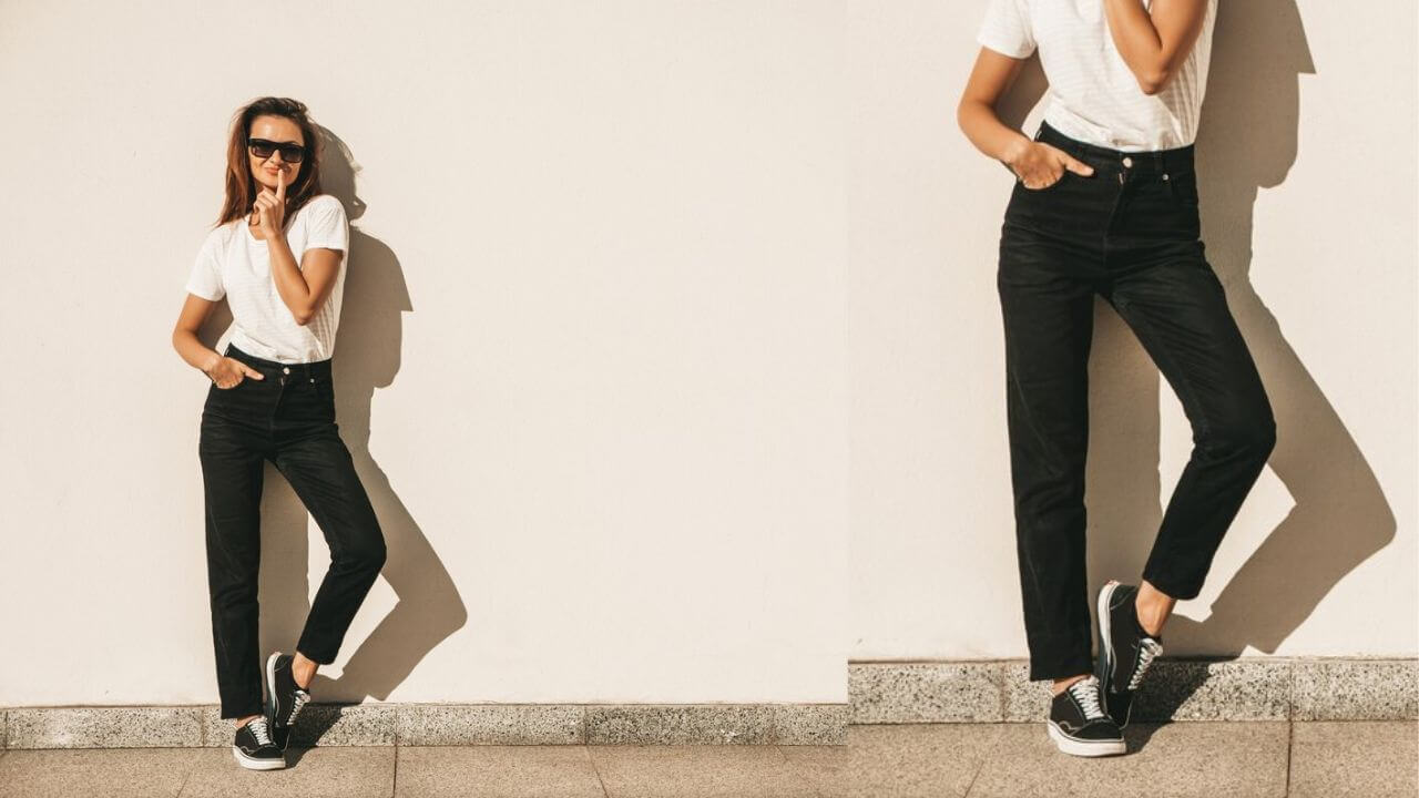 calça jeans preta para trabalho
