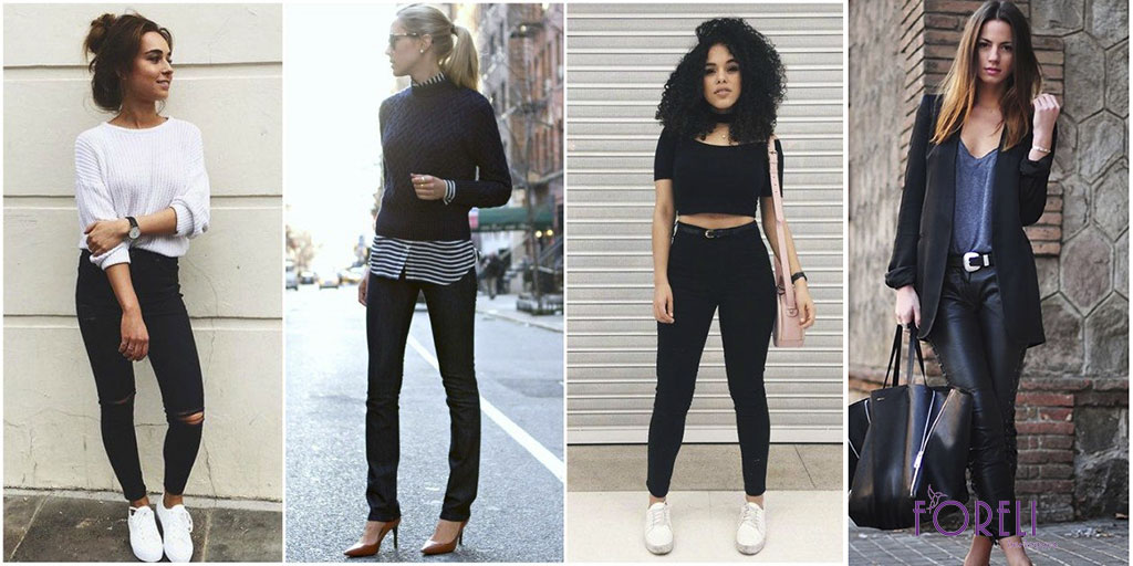 calça jeans preta all black