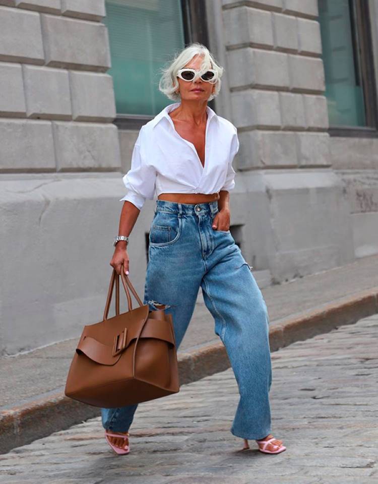 looks com calça pantalona jeans