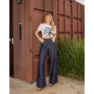 ideias de looks com jeans wide leg
