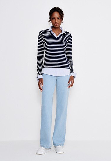estilo com calça jeans wide leg