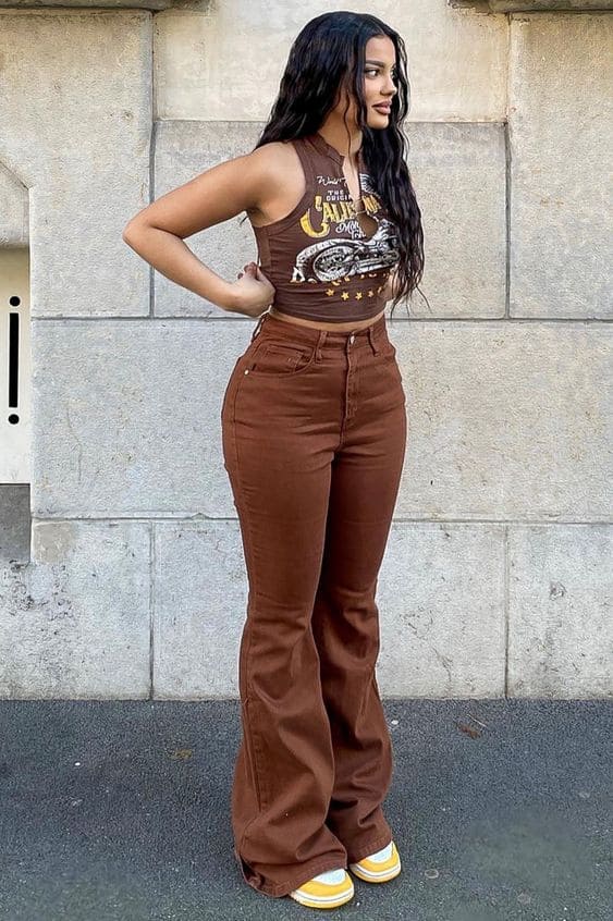 calça marrom social
