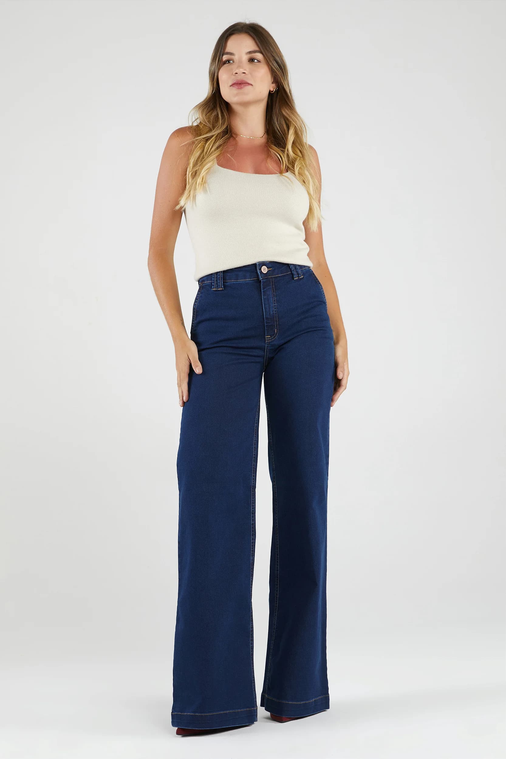 calça pantalona estampada
