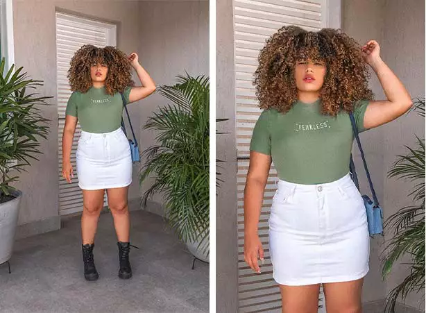 looks com saia branca