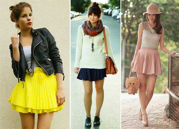 preço saia plissada curta de marca