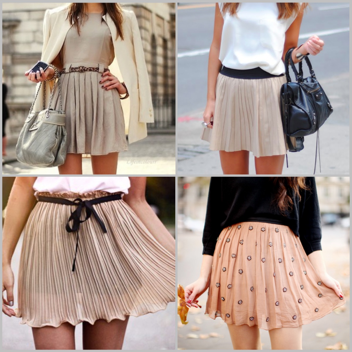 inspiração looks saia plissada curta para festa